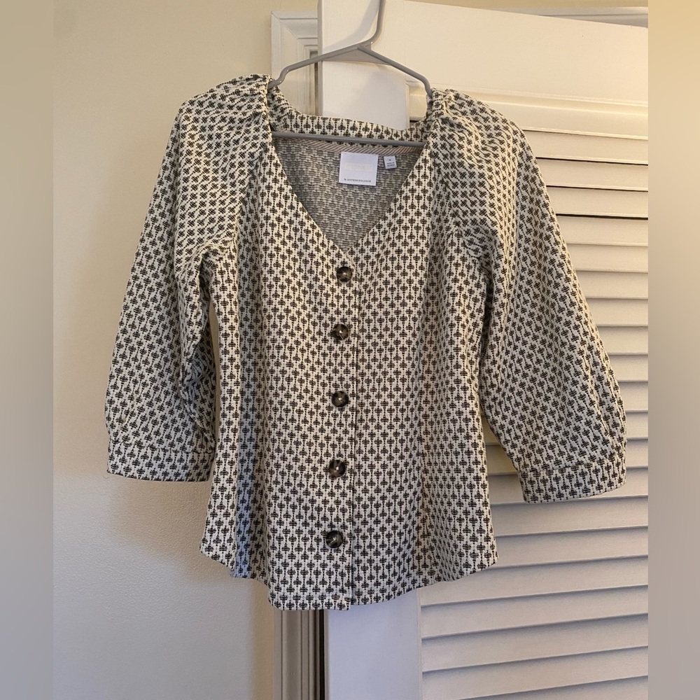Anthropologie tailored jacquard top